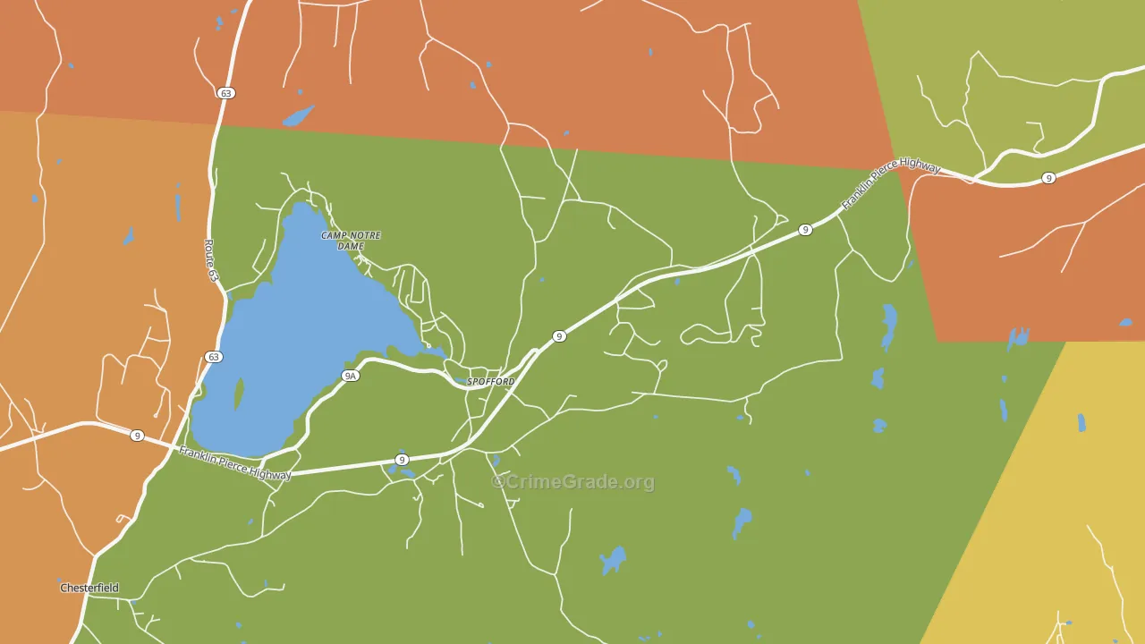 Spofford, NH Map of Theft Rates
