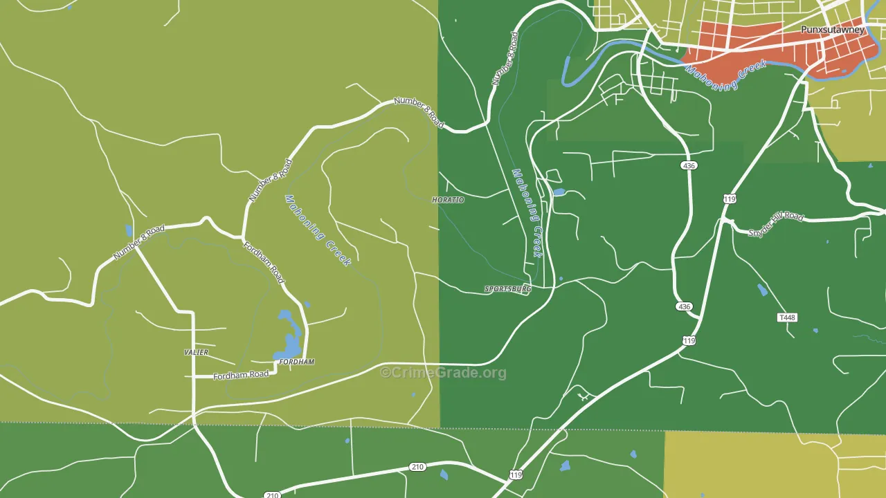 Sportsburg, PA Map of Theft Rates