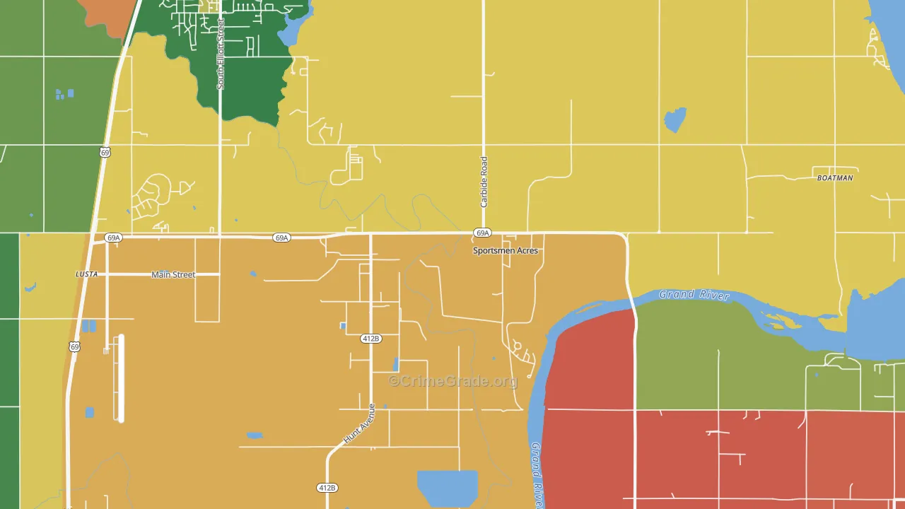 Sportsmen Acres, OK Map of Theft Rates