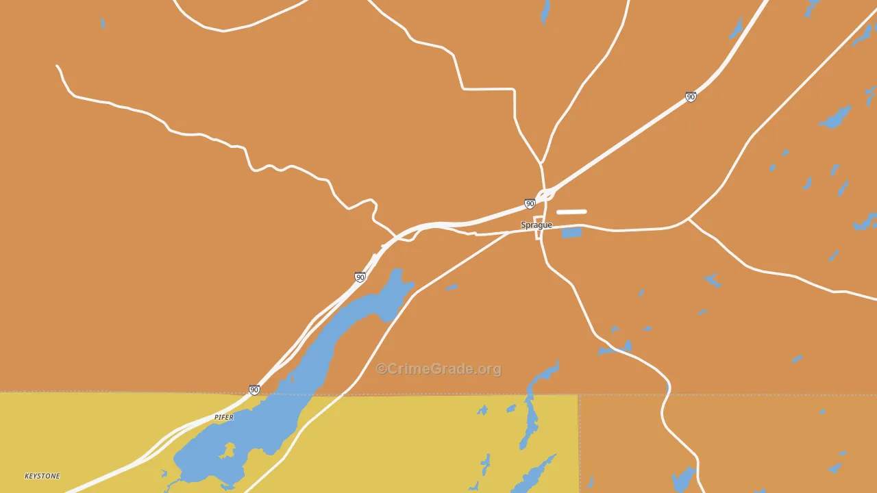 Sprague, WA Map of Theft Rates