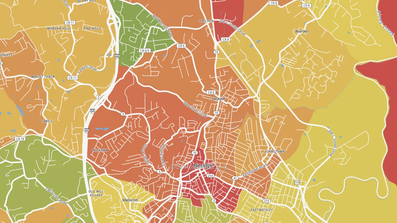 Sprague, WV Map of Theft Rates