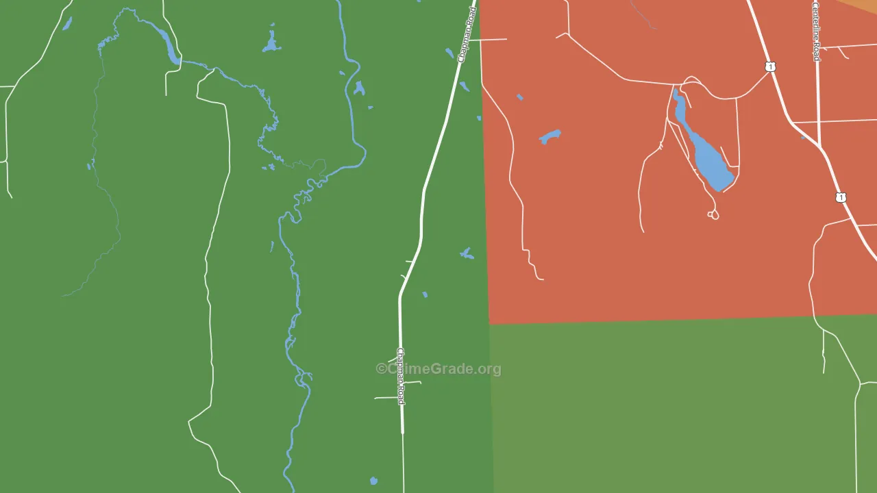 Spragueville, ME Map of Theft Rates
