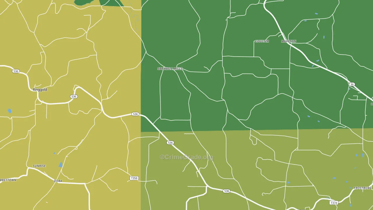 Sprankle Mills, PA Map of Theft Rates