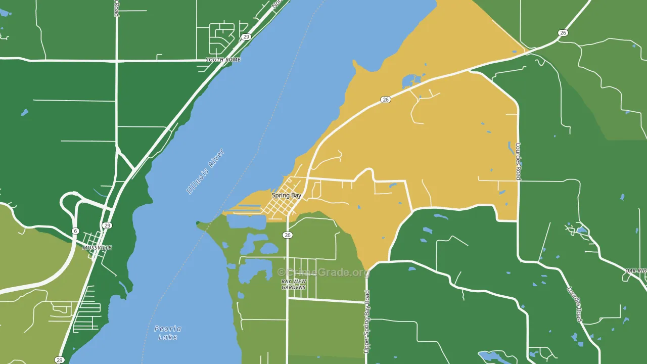 Spring Bay, IL Map of Theft Rates