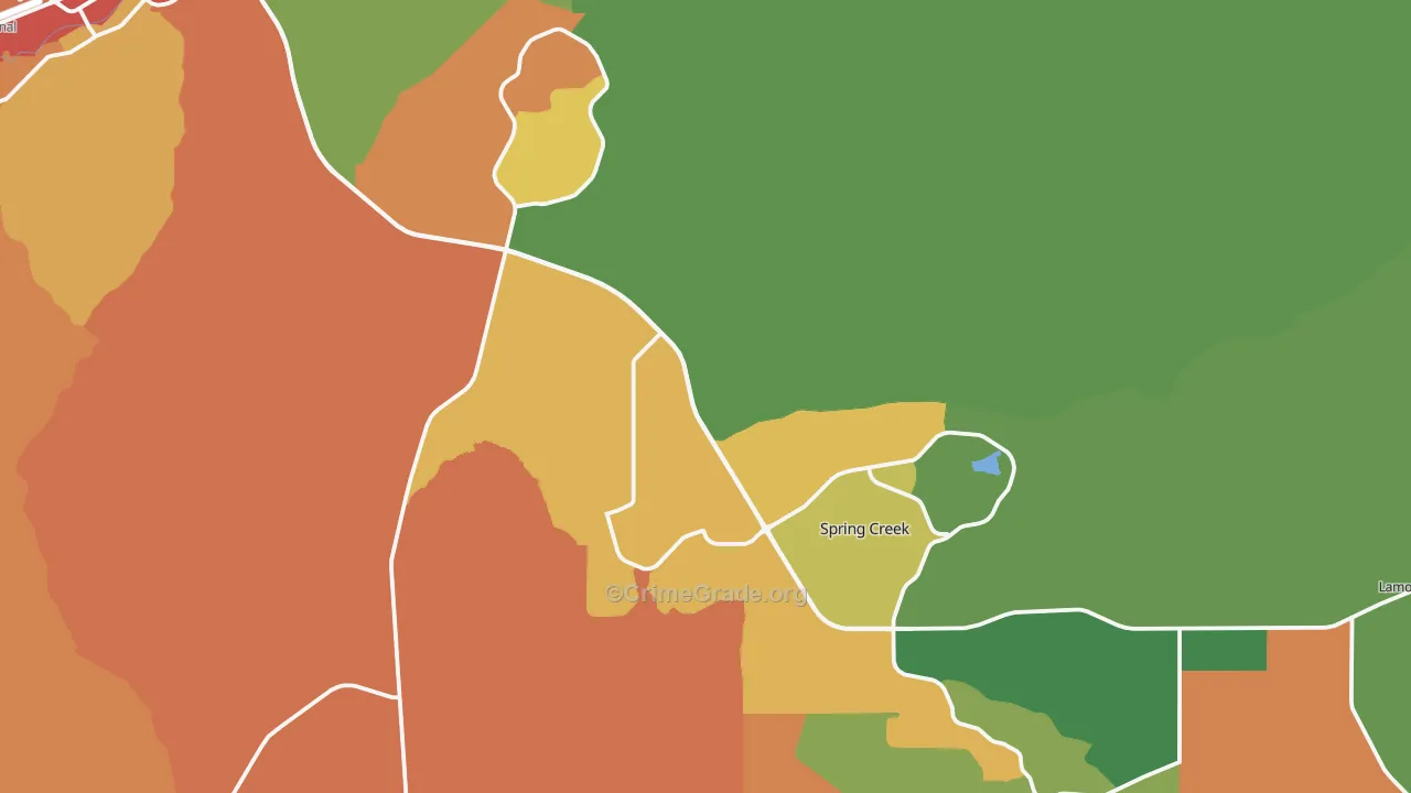 Spring Creek, NV Map of Theft Rates