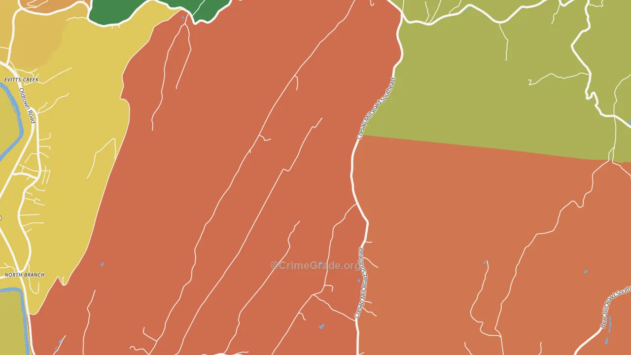 Spring Gap, MD Map of Theft Rates