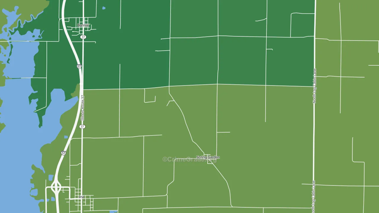 Spring Garden, IL Map of Theft Rates