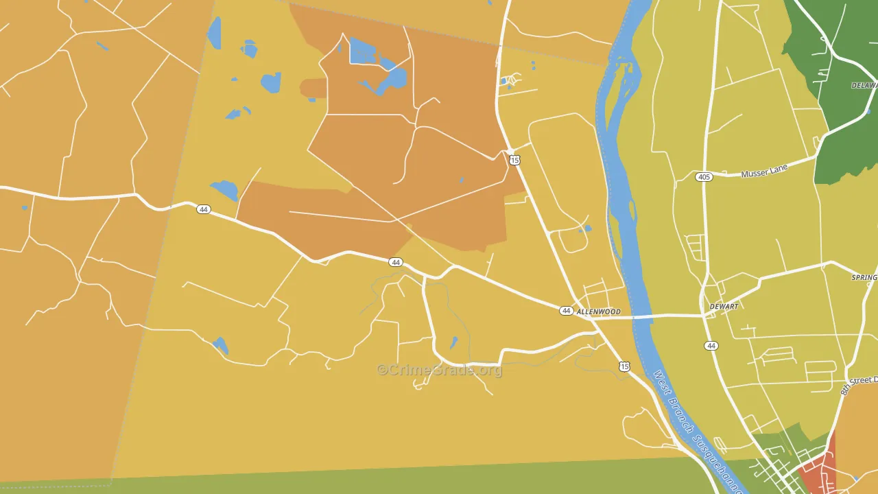 Spring Garden, PA Map of Theft Rates