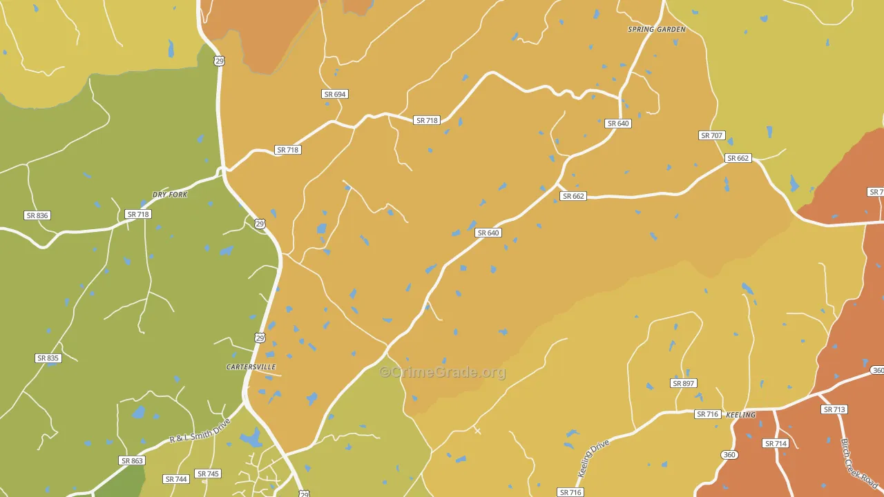 Spring Garden, VA Map of Theft Rates