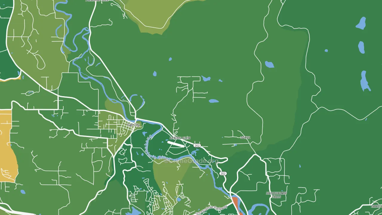 Spring Glen, WA Map of Theft Rates