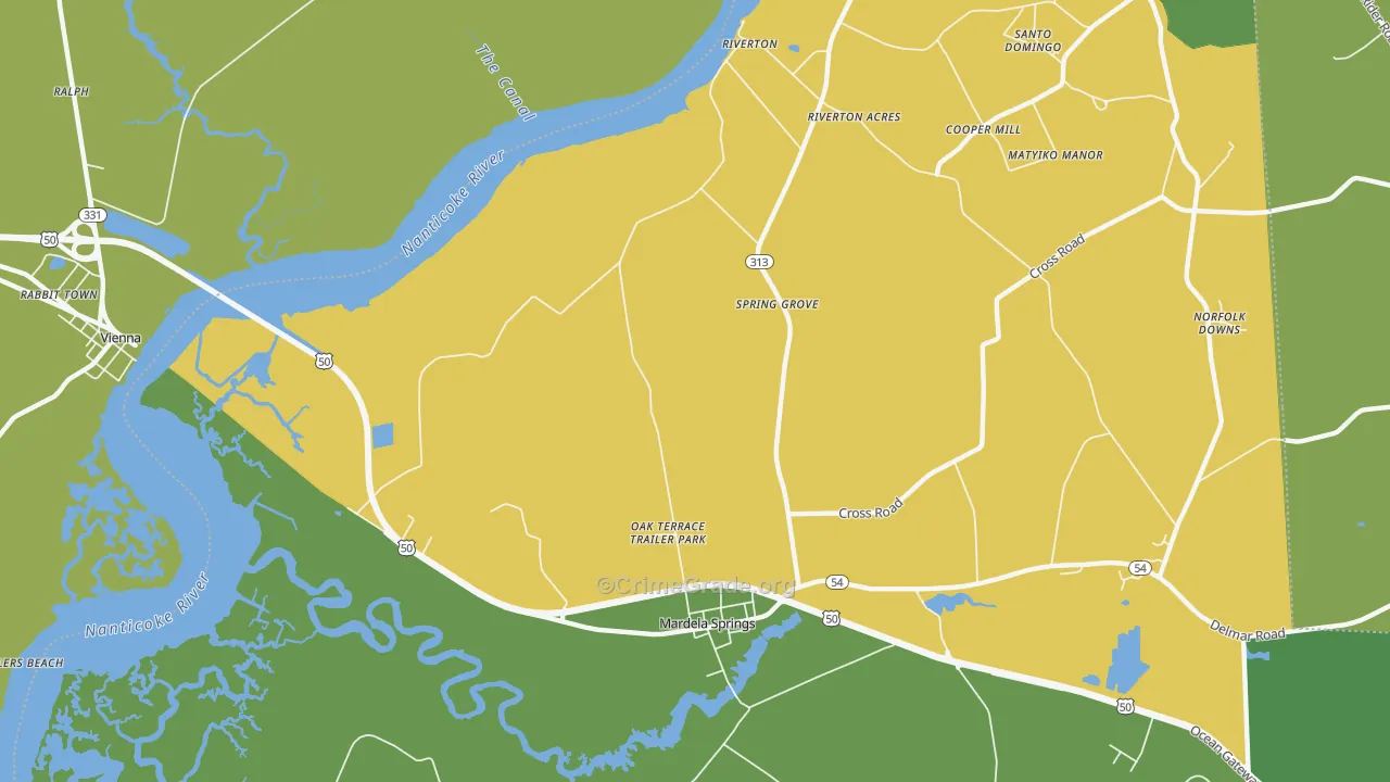 Spring Grove, MD Map of Theft Rates