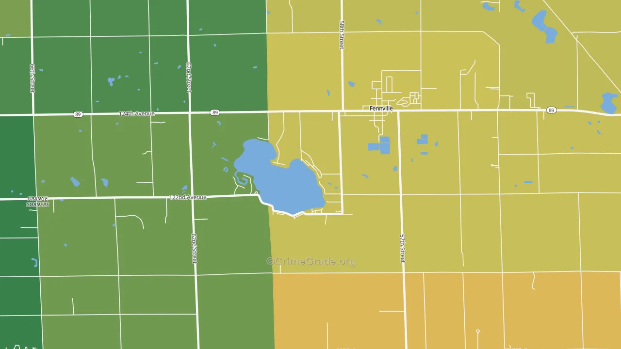 Spring Grove, MI Map of Theft Rates