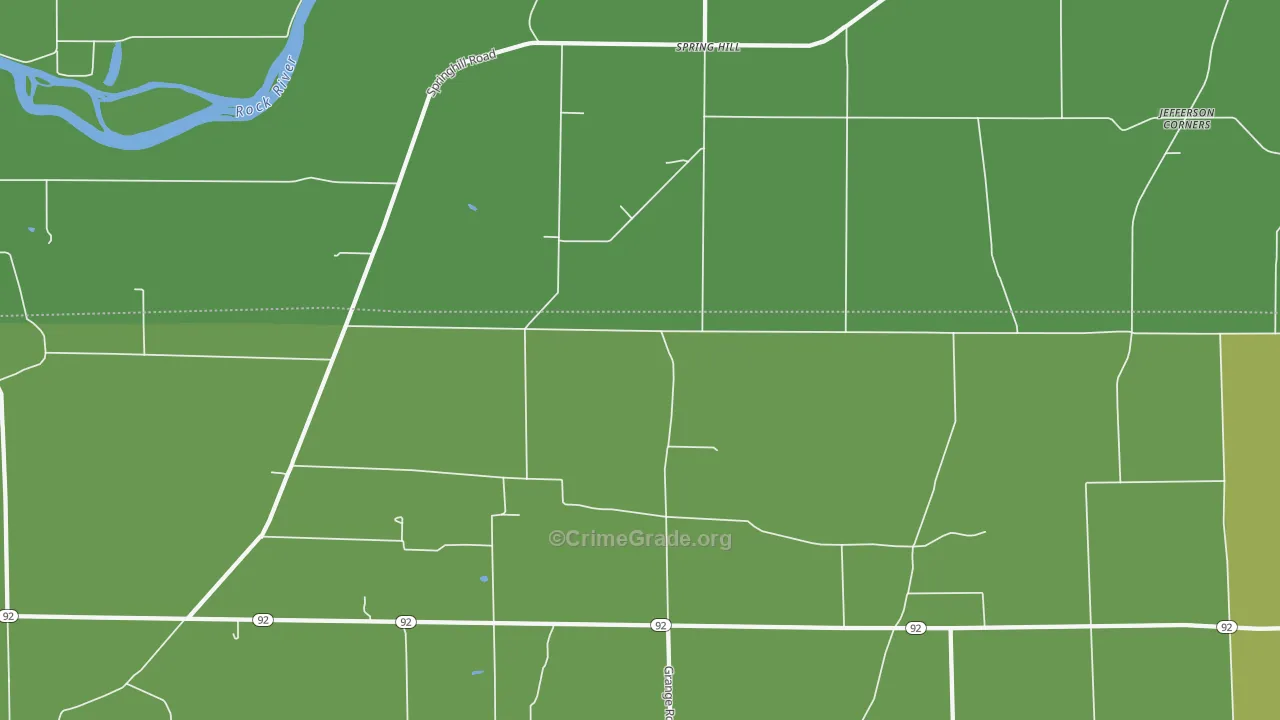 Spring Hill, IL Map of Theft Rates