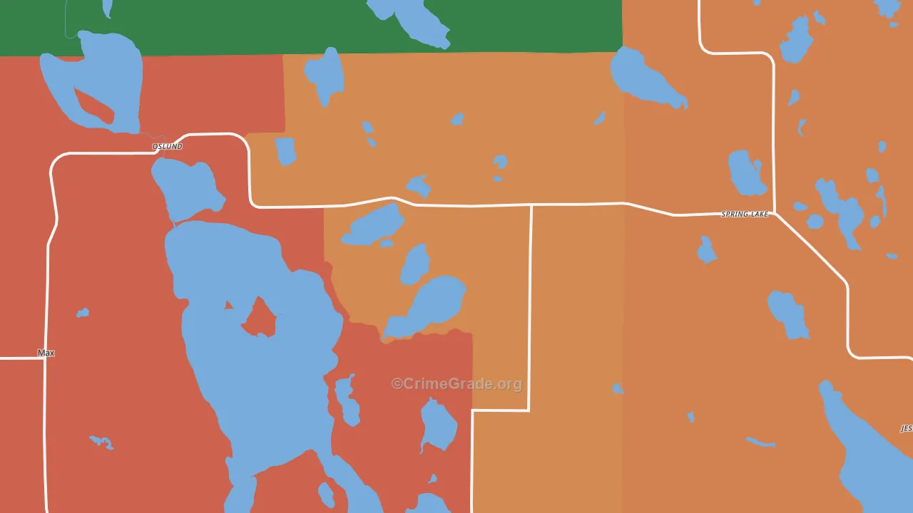 Spring Lake, MN Map of Theft Rates