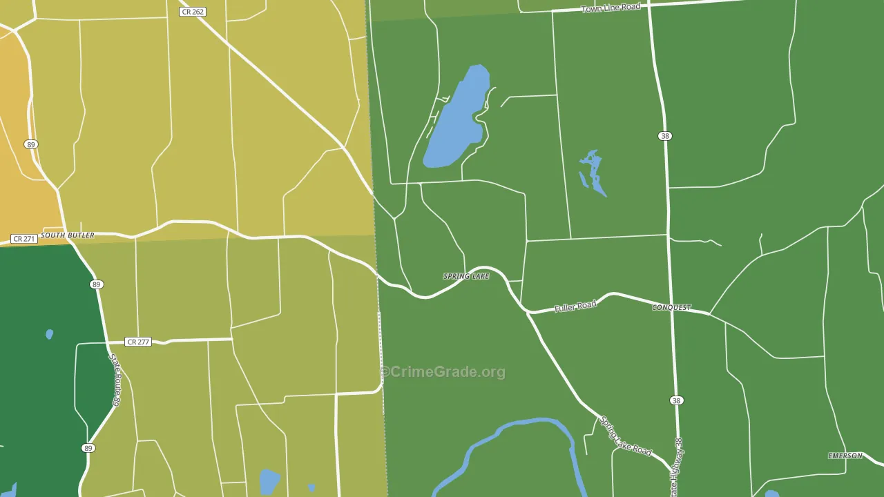 Spring Lake, NY Map of Theft Rates