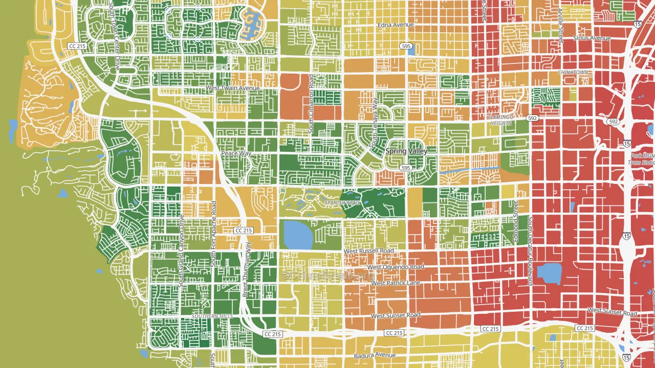 Spring Valley, NV Map of Theft Rates