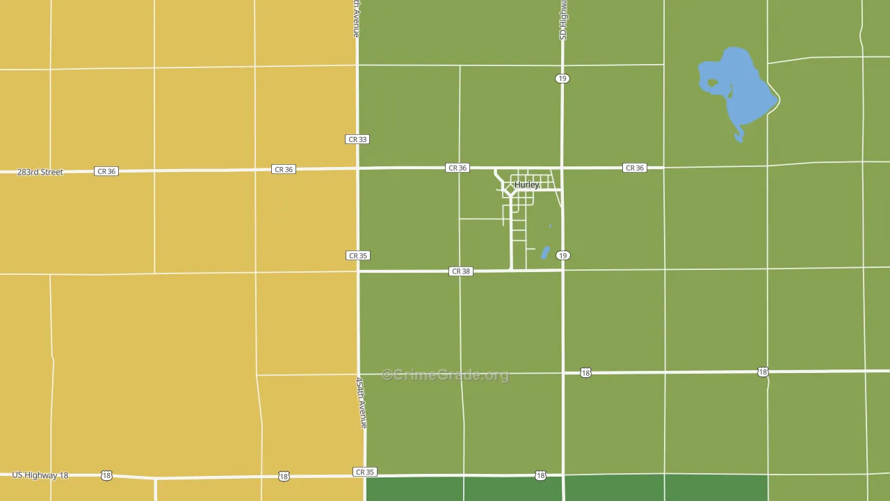 Spring Valley, SD Map of Theft Rates