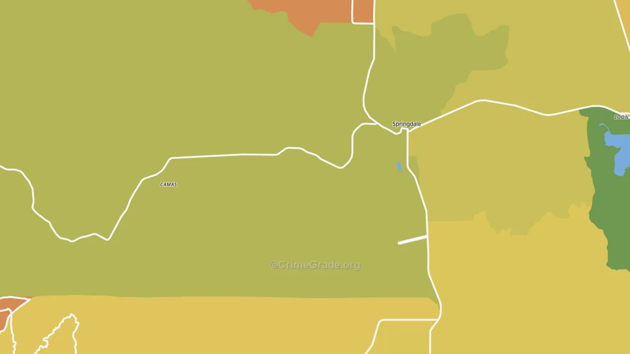Springdale, WA Map of Theft Rates