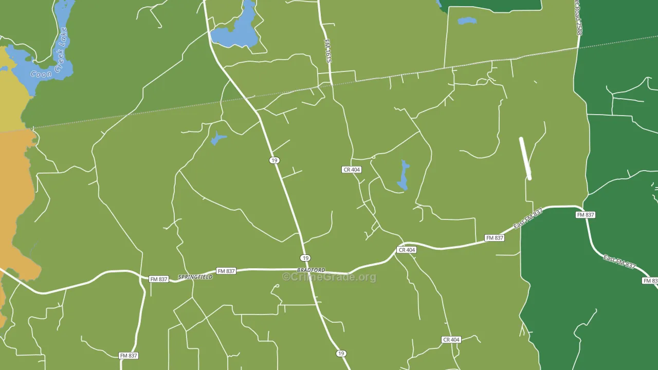 Springfield, TX Map of Theft Rates