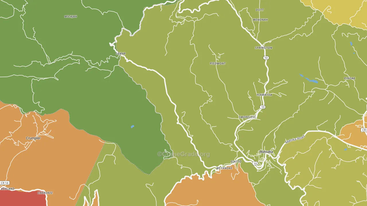 Springton, WV Map of Theft Rates