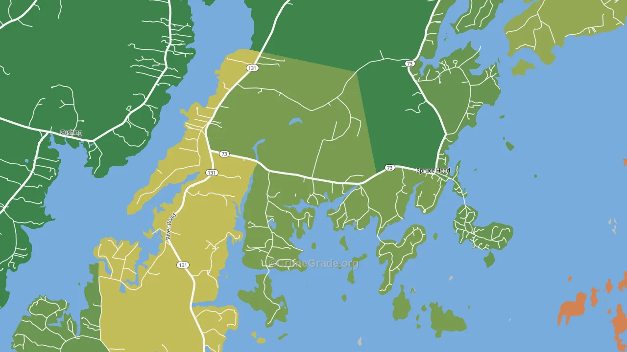 Spruce Head, ME Map of Theft Rates