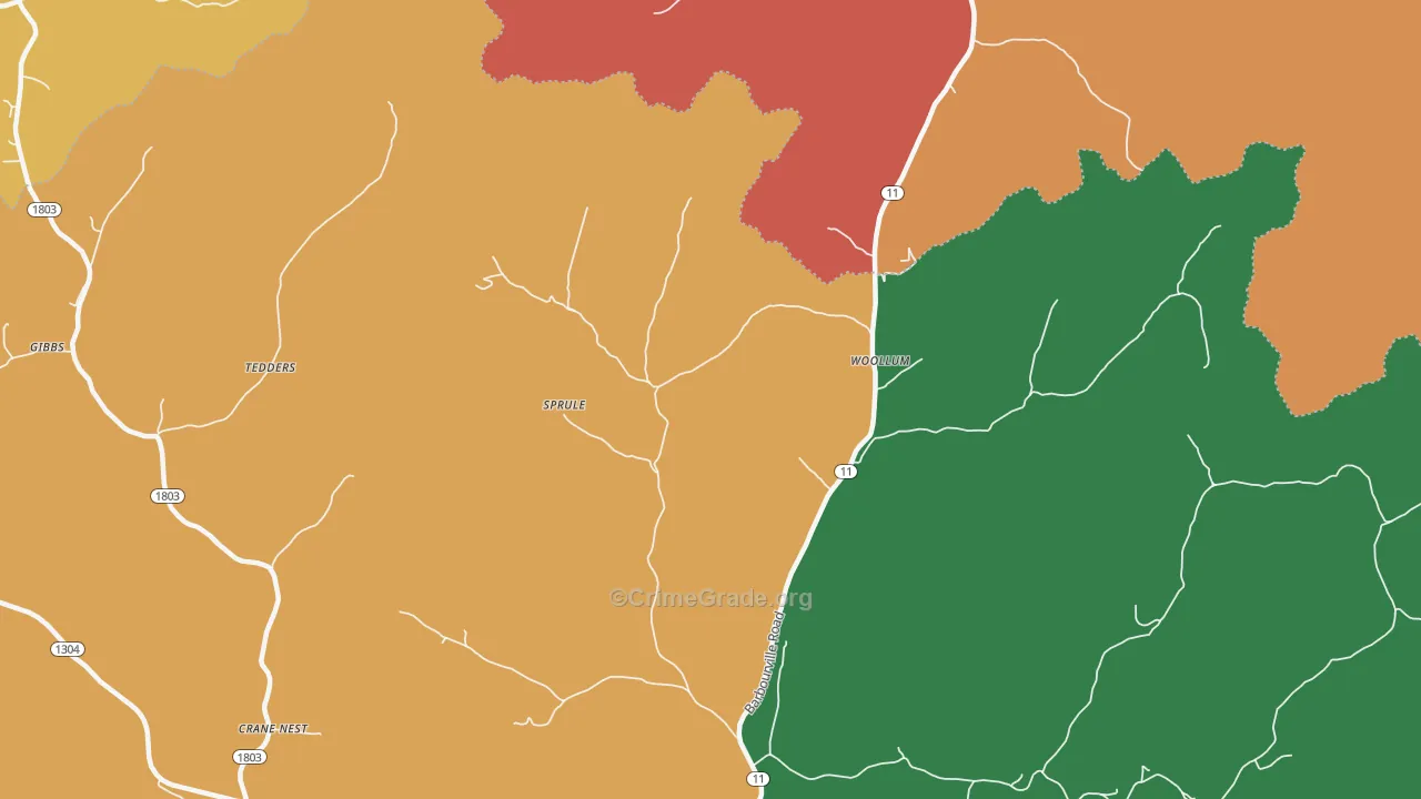 Sprule, KY Map of Theft Rates