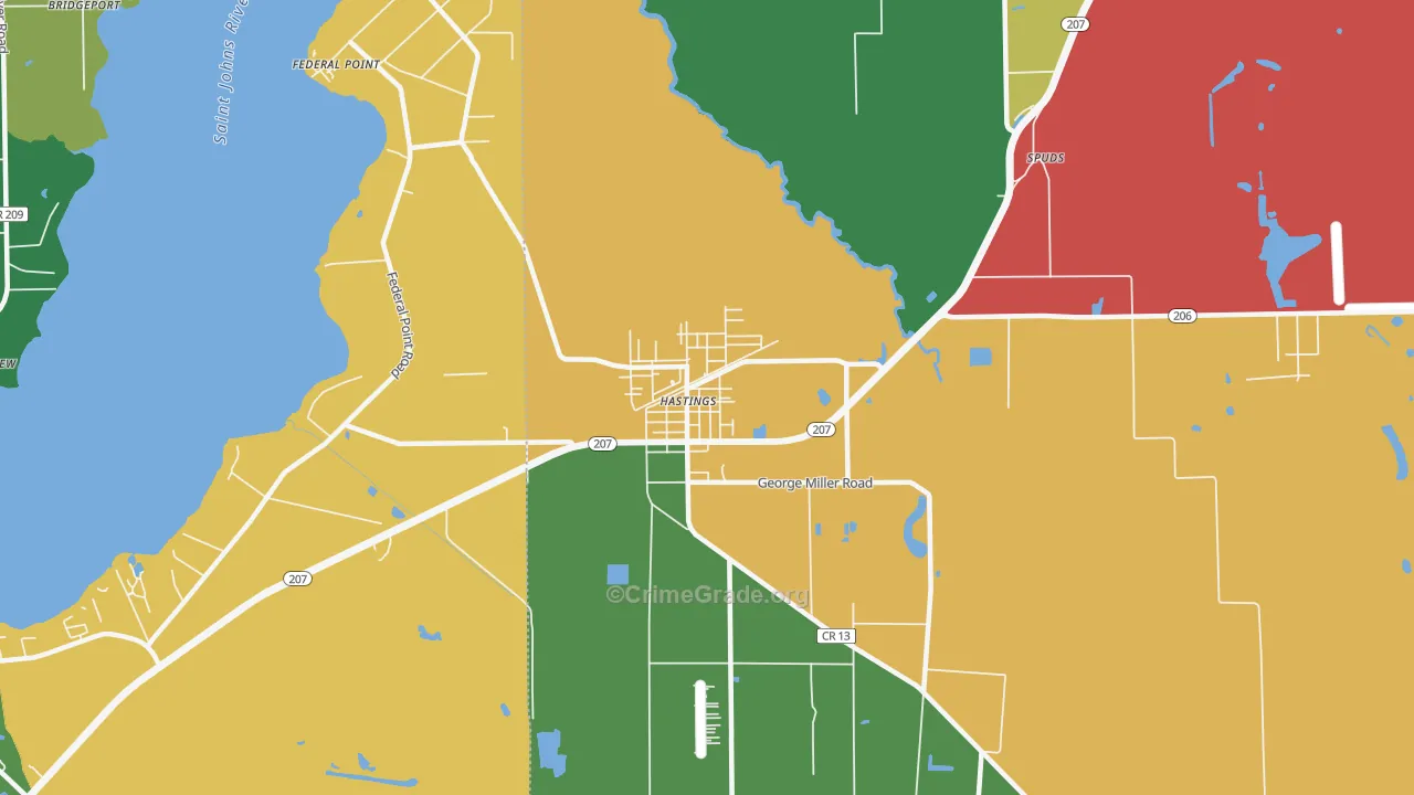 Spuds, FL Map of Theft Rates