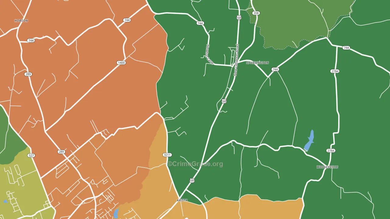 Spurlington, KY Map of Theft Rates