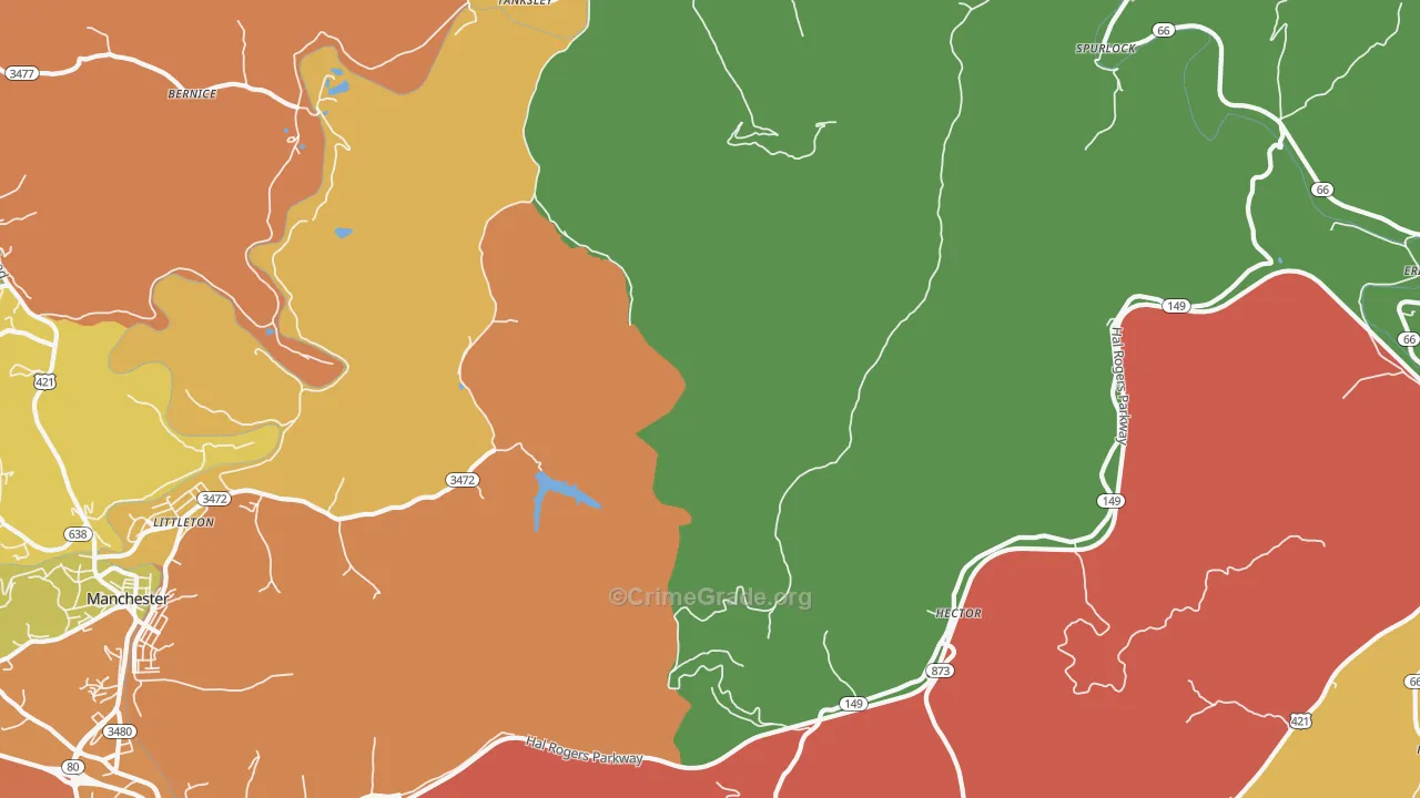 Spurlock, KY Map of Theft Rates