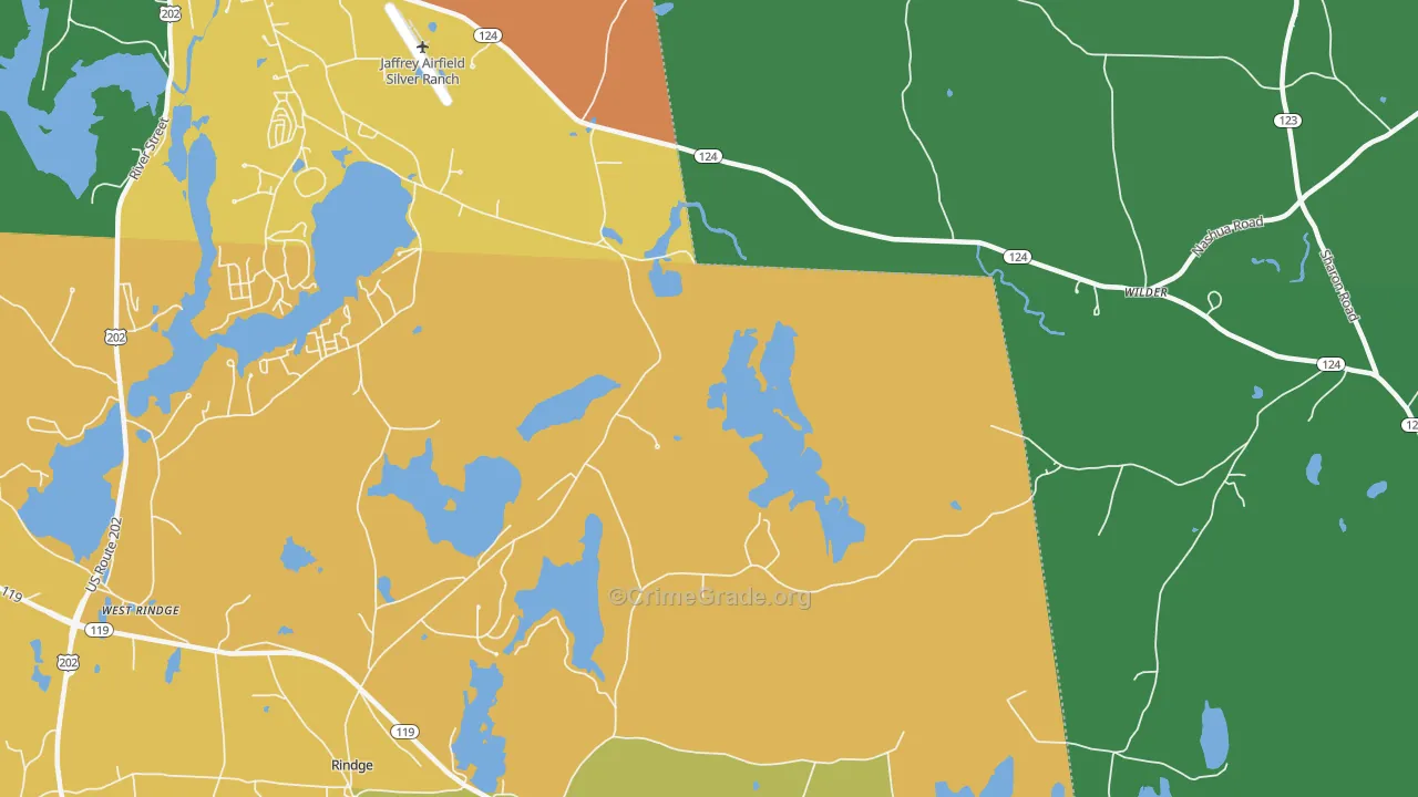Squantum, NH Map of Theft Rates