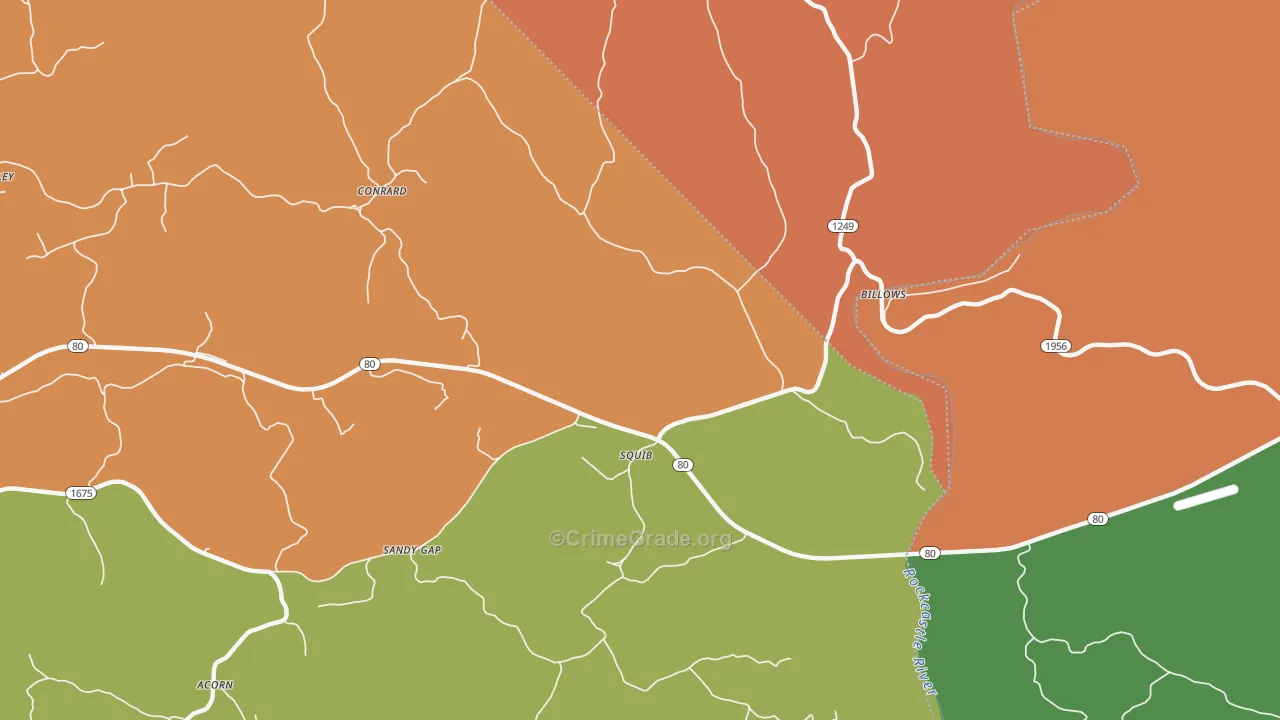 Squib, KY Map of Theft Rates