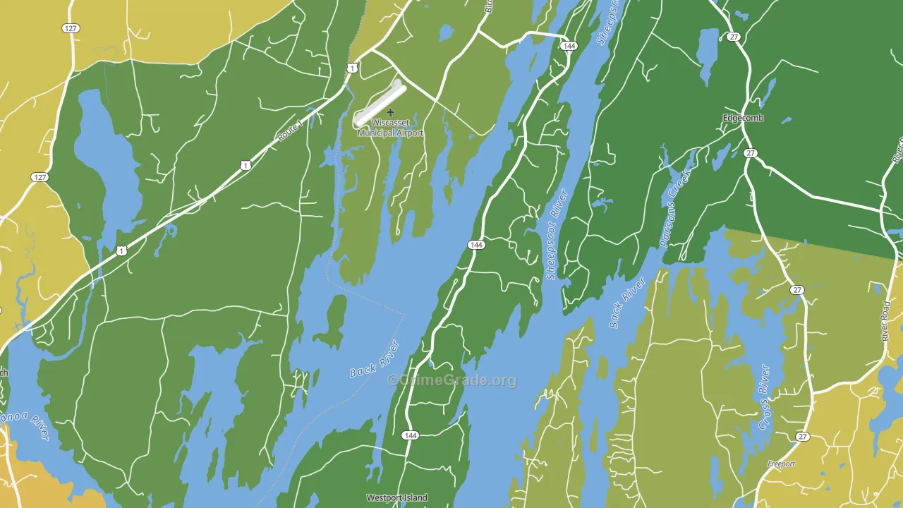 Squirrel Island, ME Map of Theft Rates