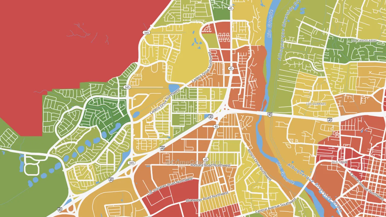 SR Marmon, Albuquerque, NM Map of Theft Rates