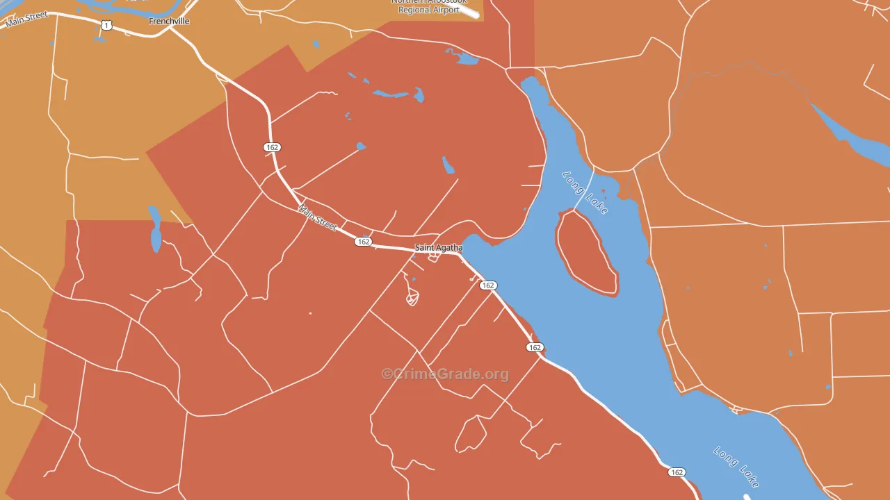 St. Agatha, ME Map of Theft Rates