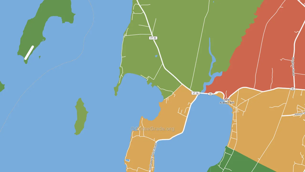 St. Albans Bay, VT Map of Theft Rates
