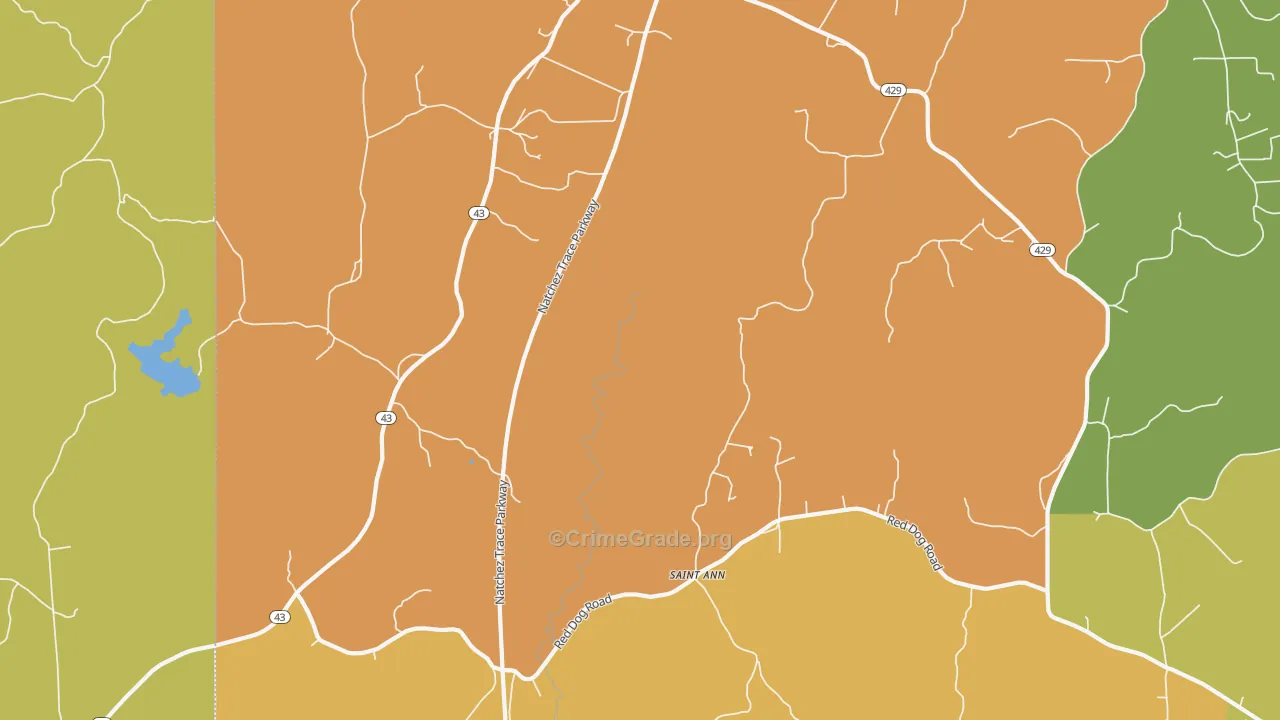 St. Ann, MS Map of Theft Rates