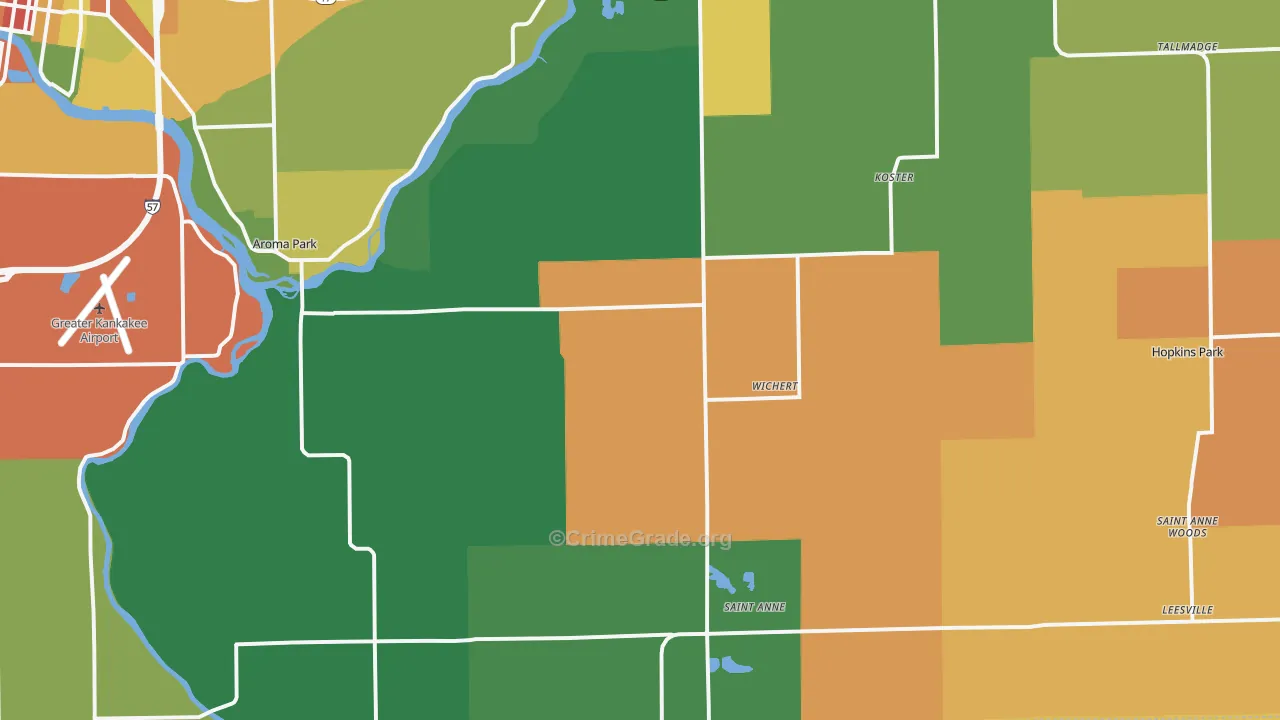 St. Anne, IL Map of Theft Rates