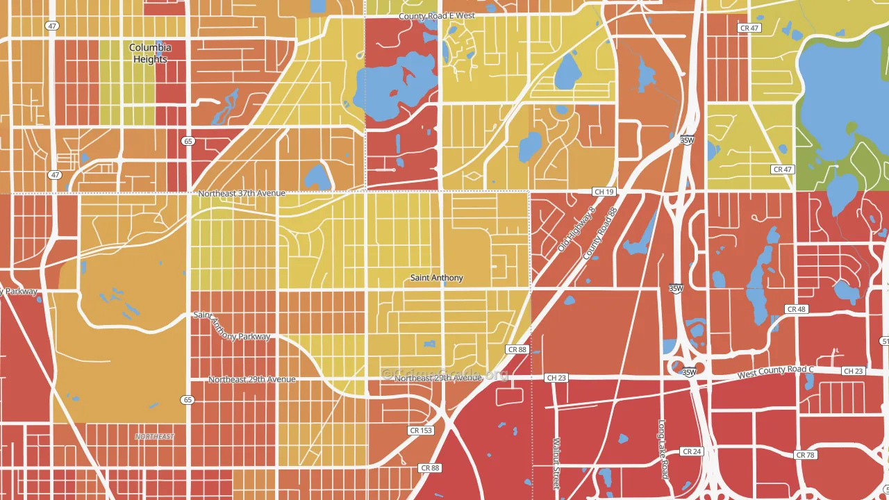 St. Anthony, MN Map of Theft Rates