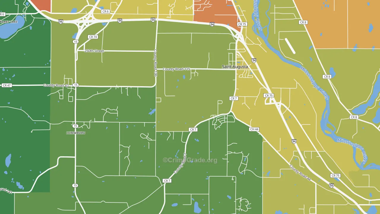 St. Augusta, MN Map of Theft Rates