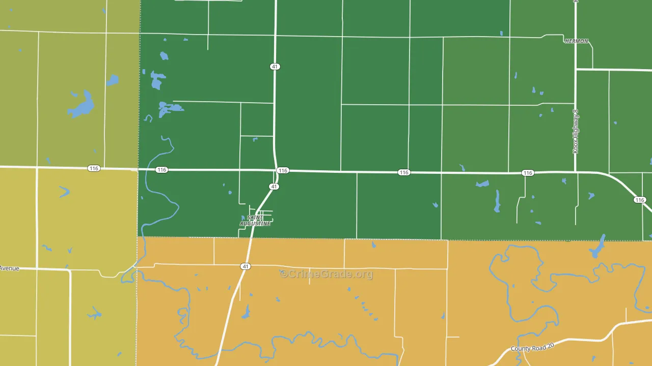 St. Augustine, IL Map of Theft Rates
