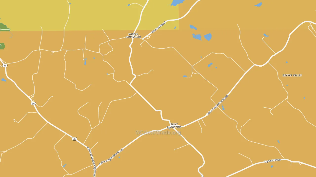 St. Augustine, PA Map of Theft Rates