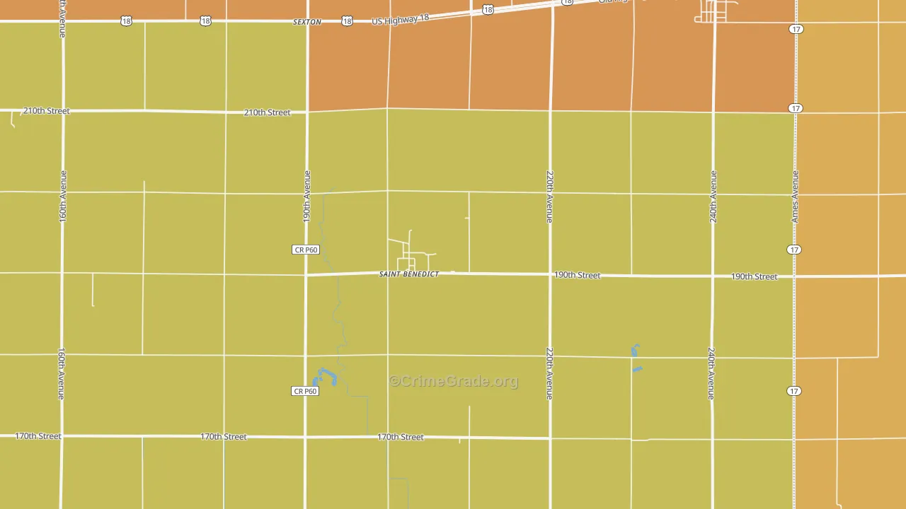 St. Benedict, IA Map of Theft Rates