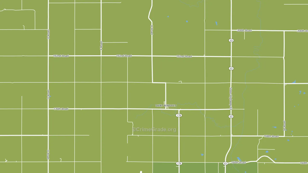 St. Benedict, KS Map of Theft Rates