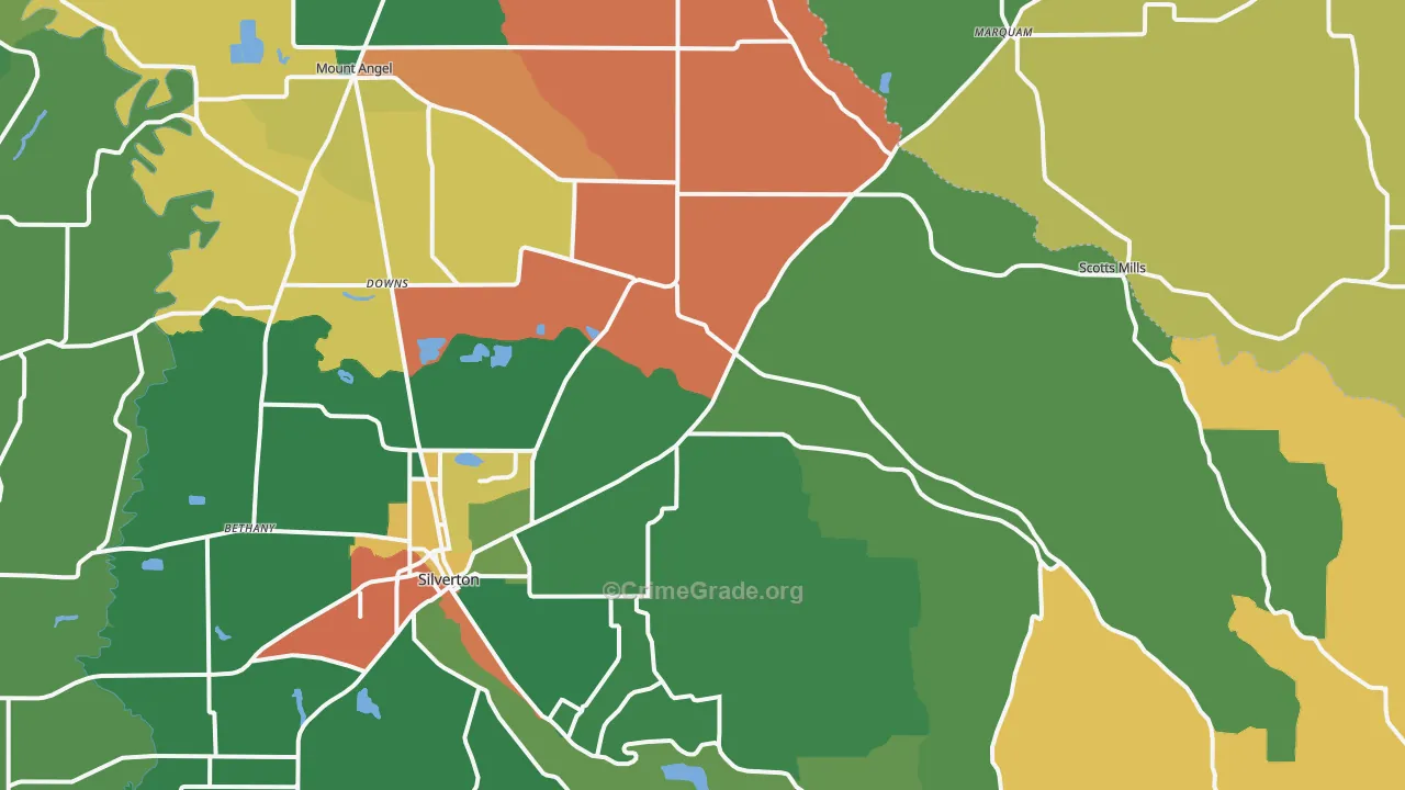 St. Benedict, OR Map of Theft Rates