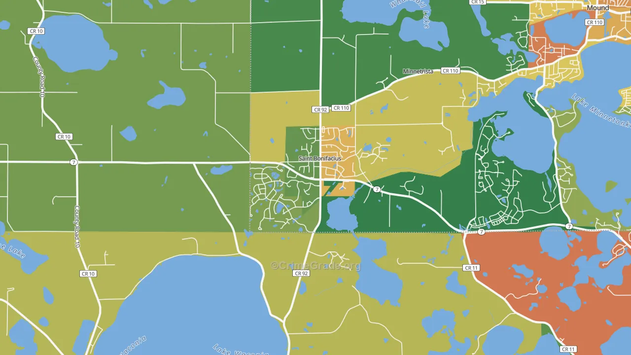 St. Bonifacius, MN Map of Theft Rates