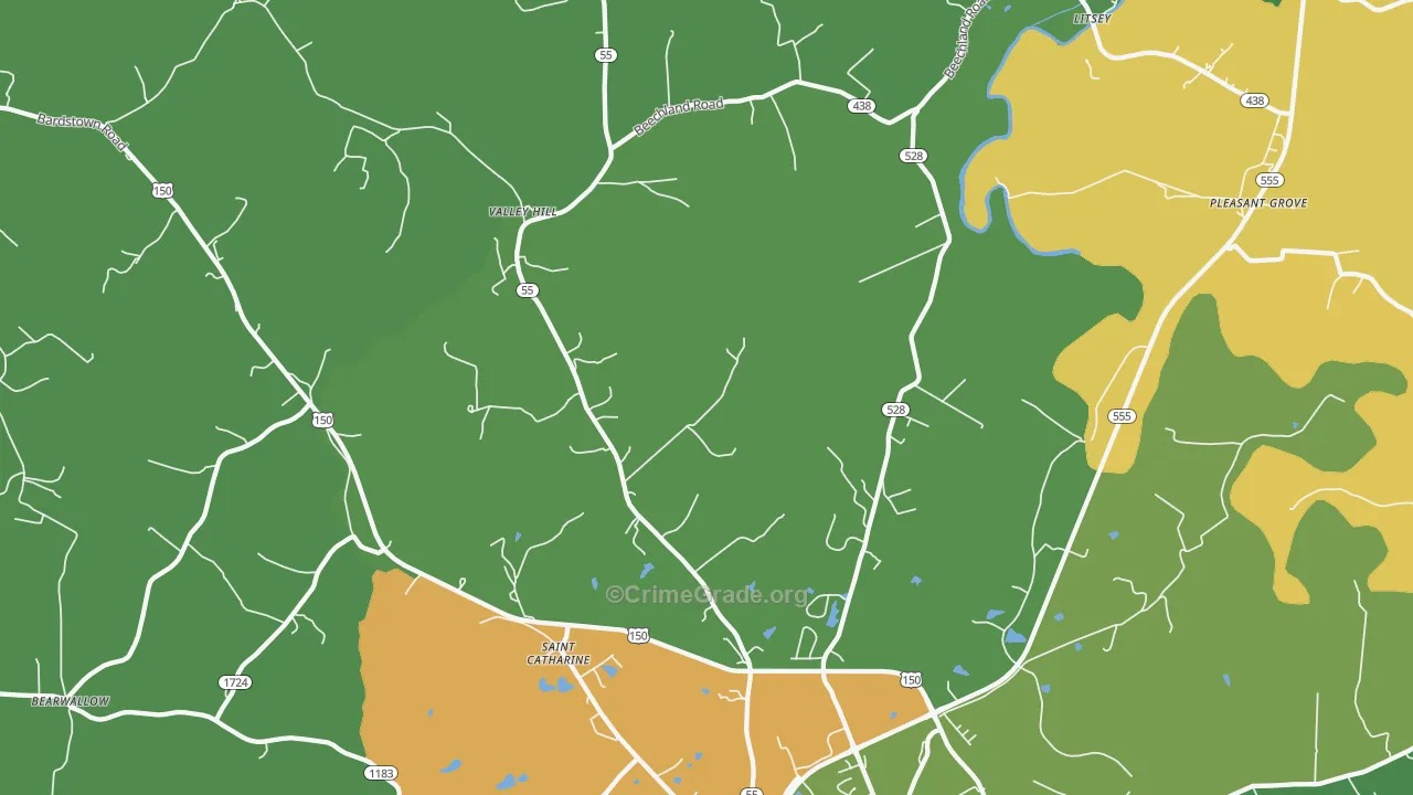 St. Catharine, KY Map of Theft Rates