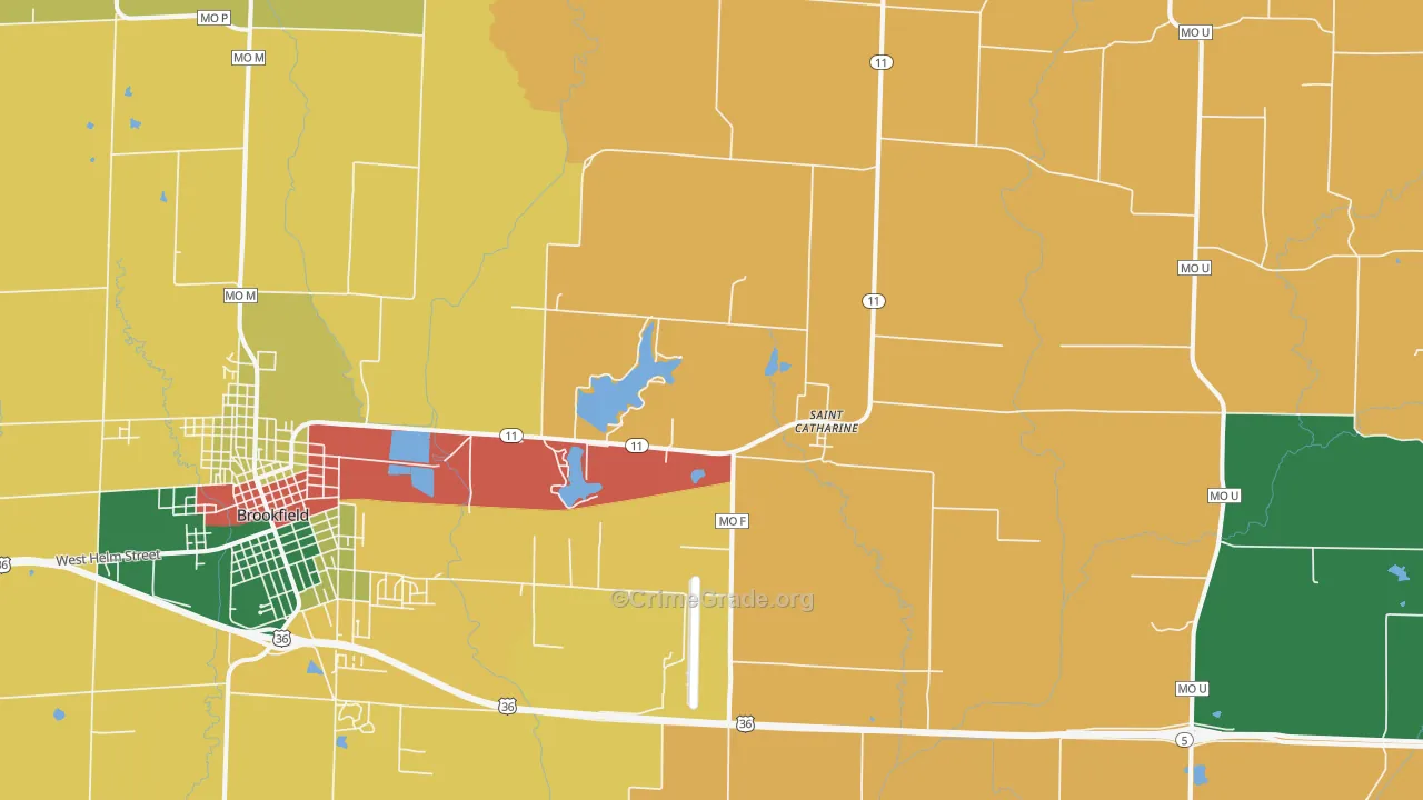St. Catharine, MO Map of Theft Rates