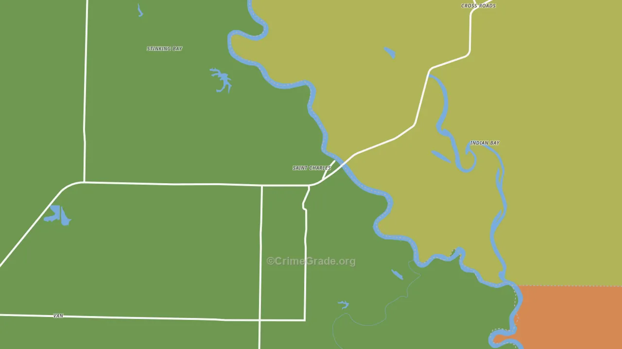 St. Charles, AR Map of Theft Rates