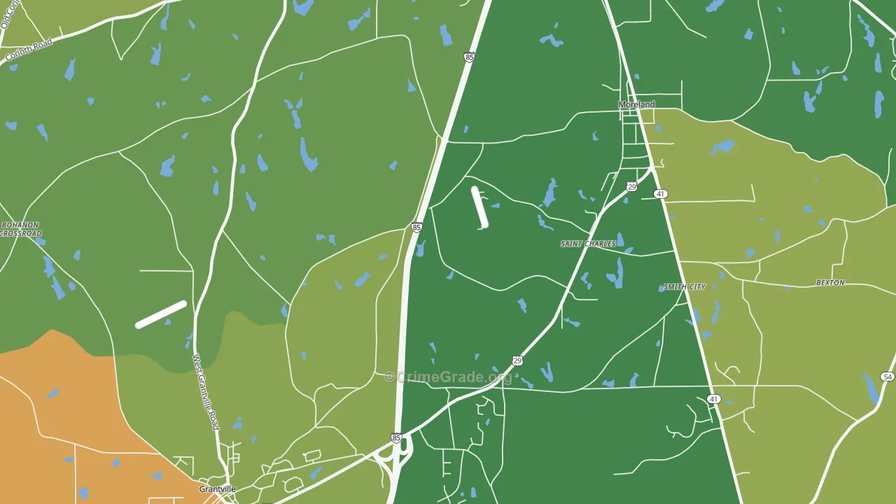 St. Charles, GA Map of Theft Rates
