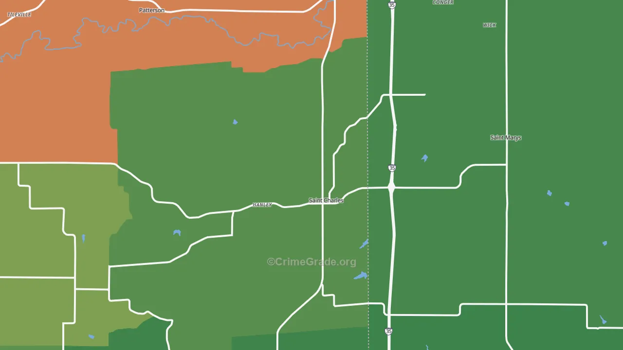 St. Charles, IA Map of Theft Rates